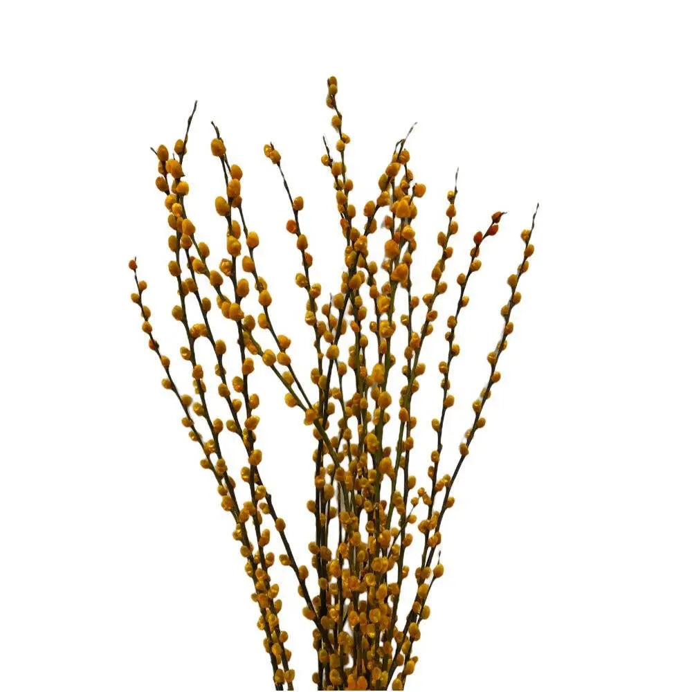 Preserved Pussy Willow with CNY Deco in Red Basket (旺财之花) (1.2mH)