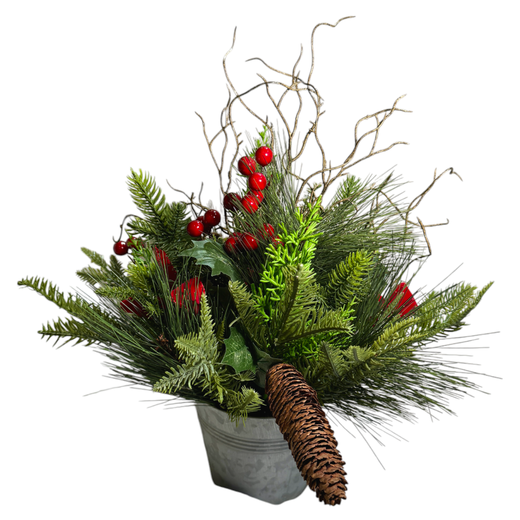 Artificial Pine Arrangement with festive decor (0.45m)