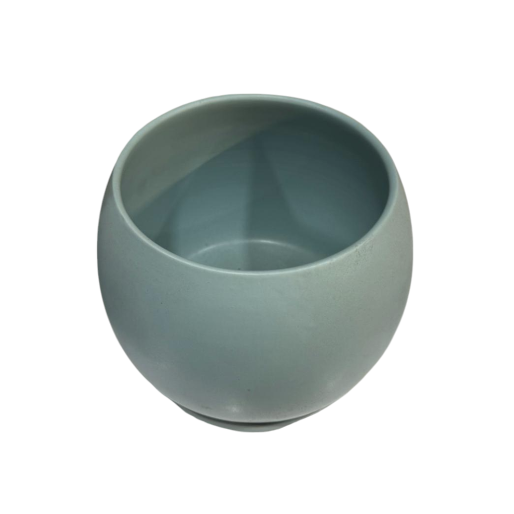 Matt Spherical Pot in Steel Blue