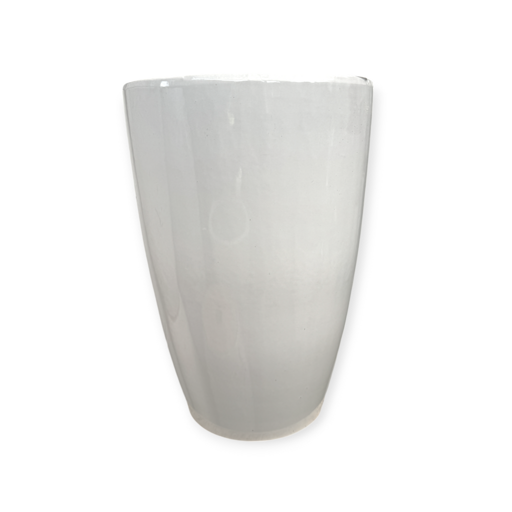 Sleek White Ceramic Tall Pot 35cm (L)