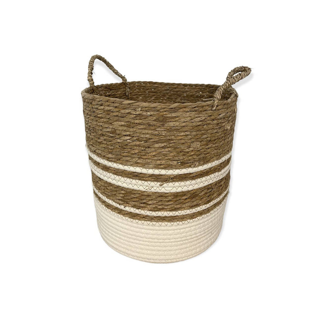 Brown & White Woven Basket