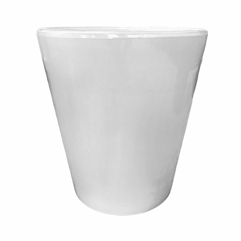 White Glossy Ceramic Pot (36cmø x 42cmh)