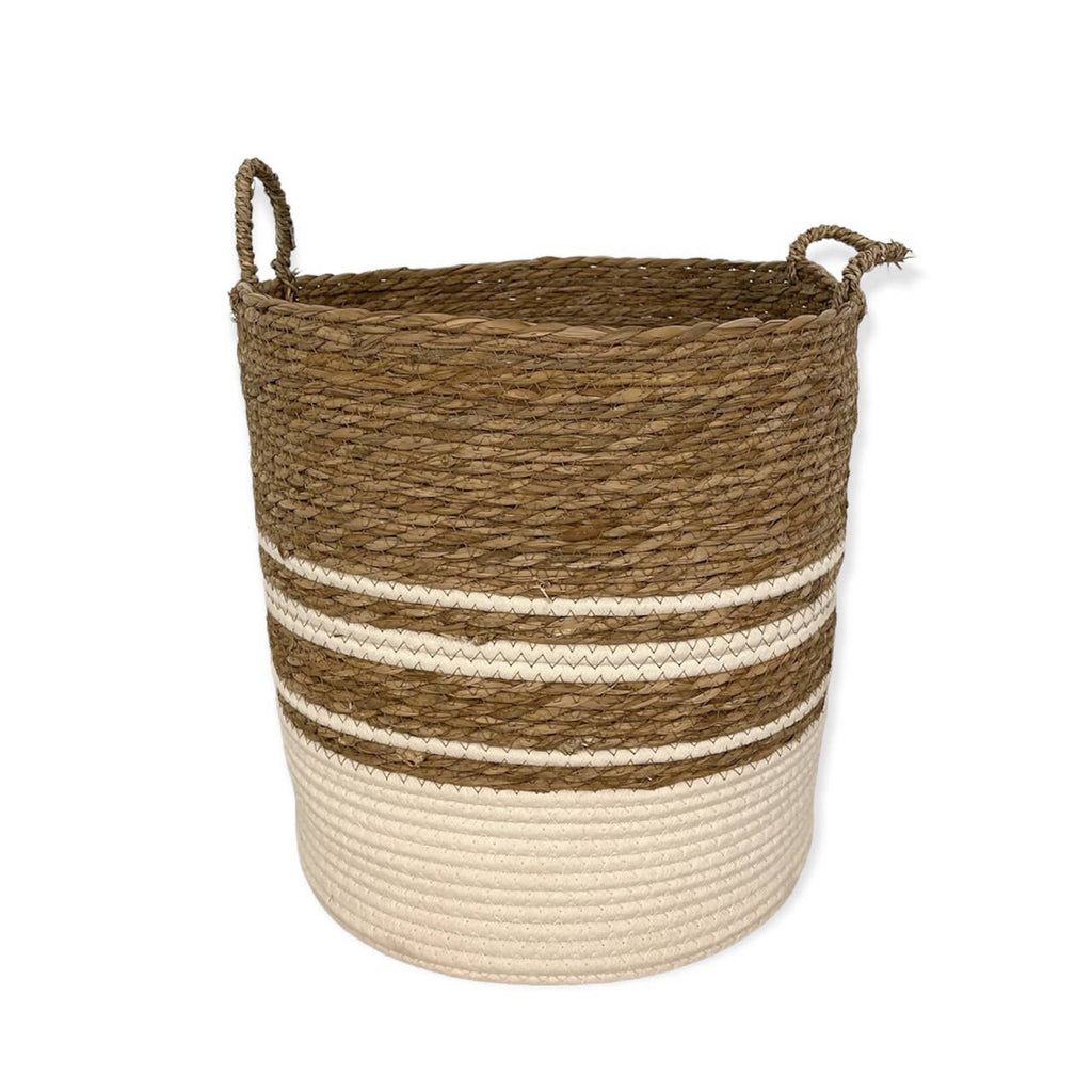 Brown & White Woven Basket