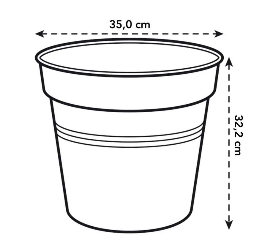 Green Basics Growpot 35cm in Leaf Green with 29cm Saucer