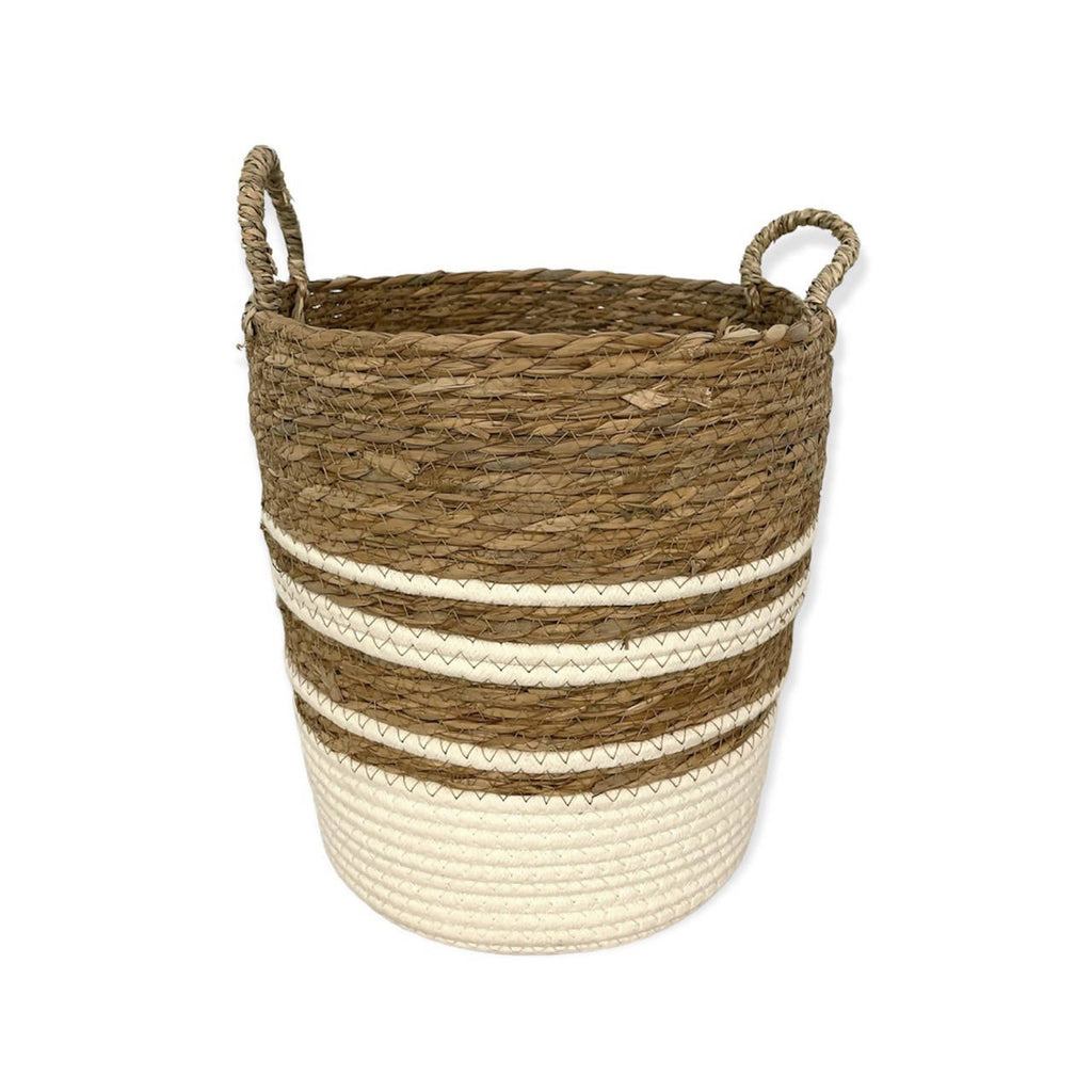 Brown & White Woven Basket