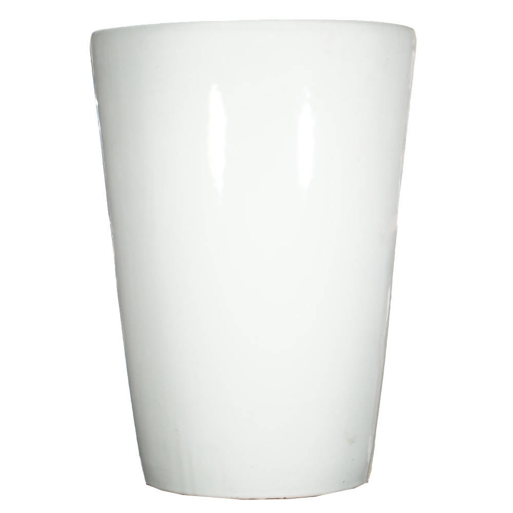 Sleek White Ceramic Tall Pot 35cm (L)